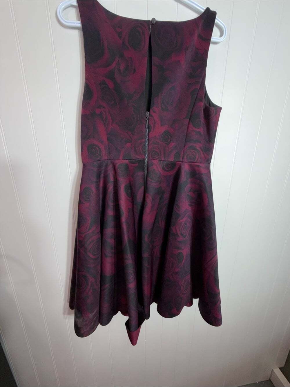 Elle by RW&CO Burgundy Rose Fit & Flare Dress – Size 10 - Picture 6 of 8